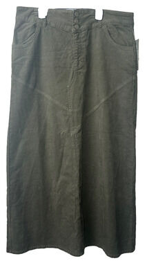 NEW WASH LAB Denim Corduroy Boho Midi Skirt size 32 Golden Pine $148 Aline D49